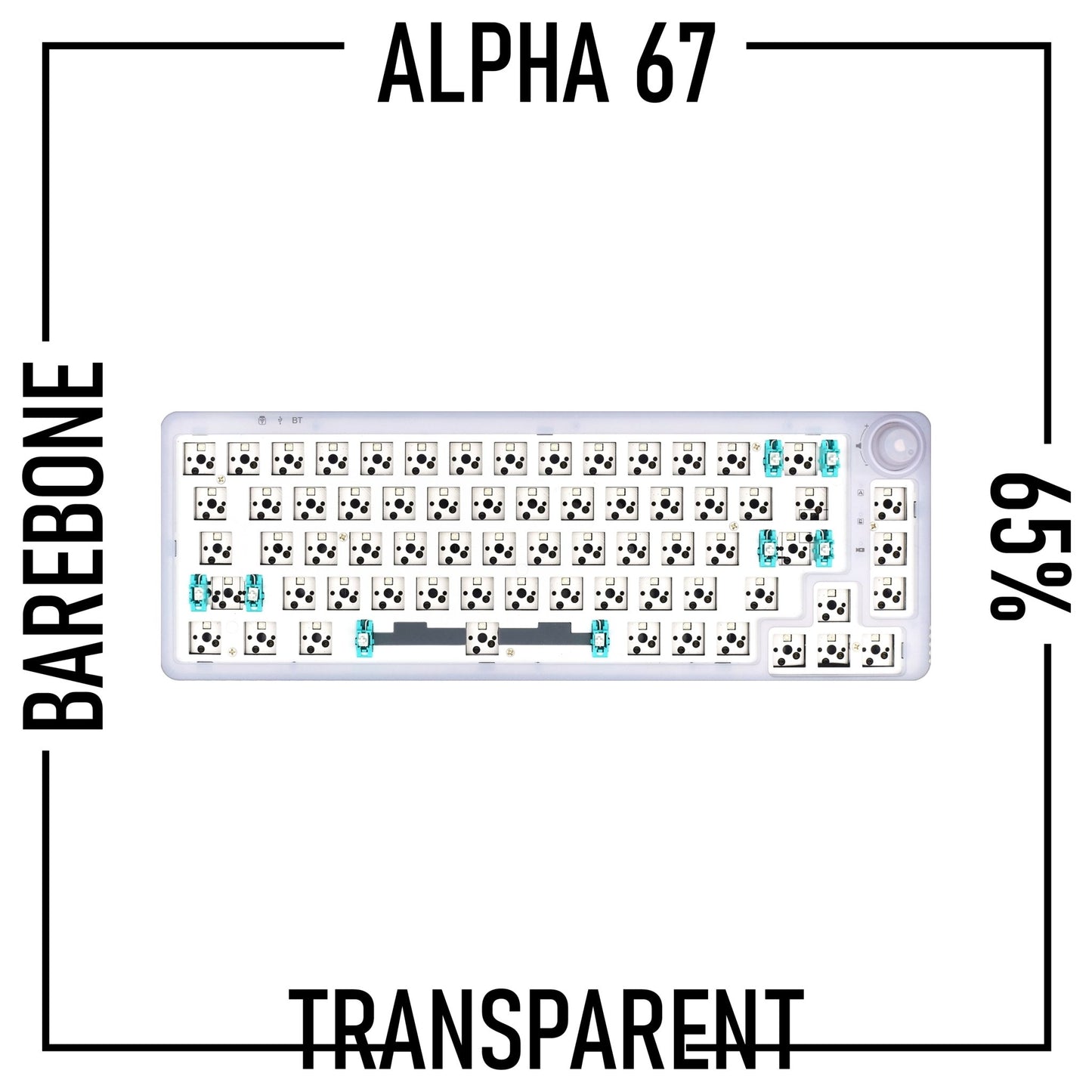 Alpha67 (65%) - Wireless Mechanical Keyboard Barebone Kit - Goblintechkeys