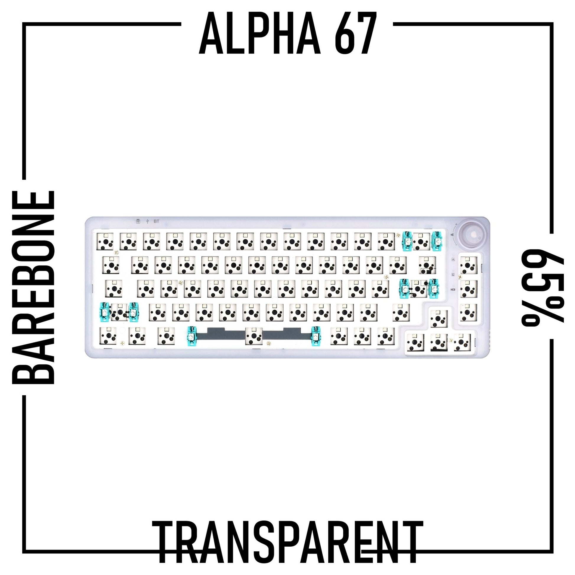 Alpha67 (65%) - Wireless Mechanical Keyboard Barebone Kit - Goblintechkeys