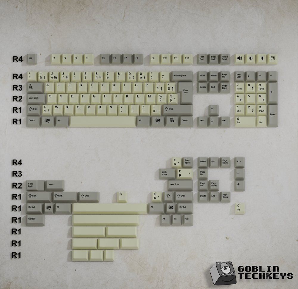 Belgian AZERTY Classic Vintage Keycaps Set | Retro Keycaps - Goblintechkeys