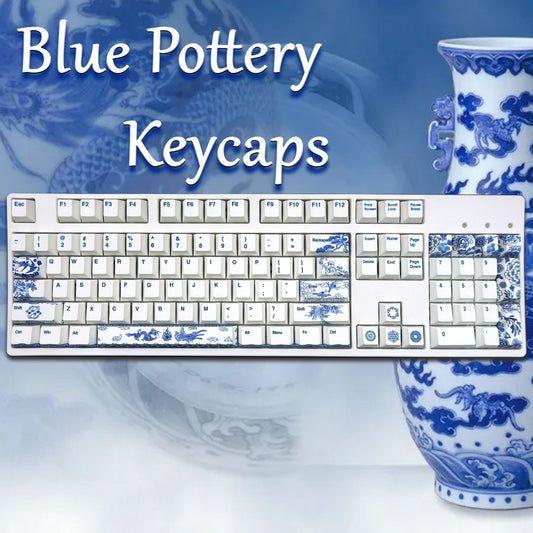 Blue Pottery Keycaps - Goblintechkeys