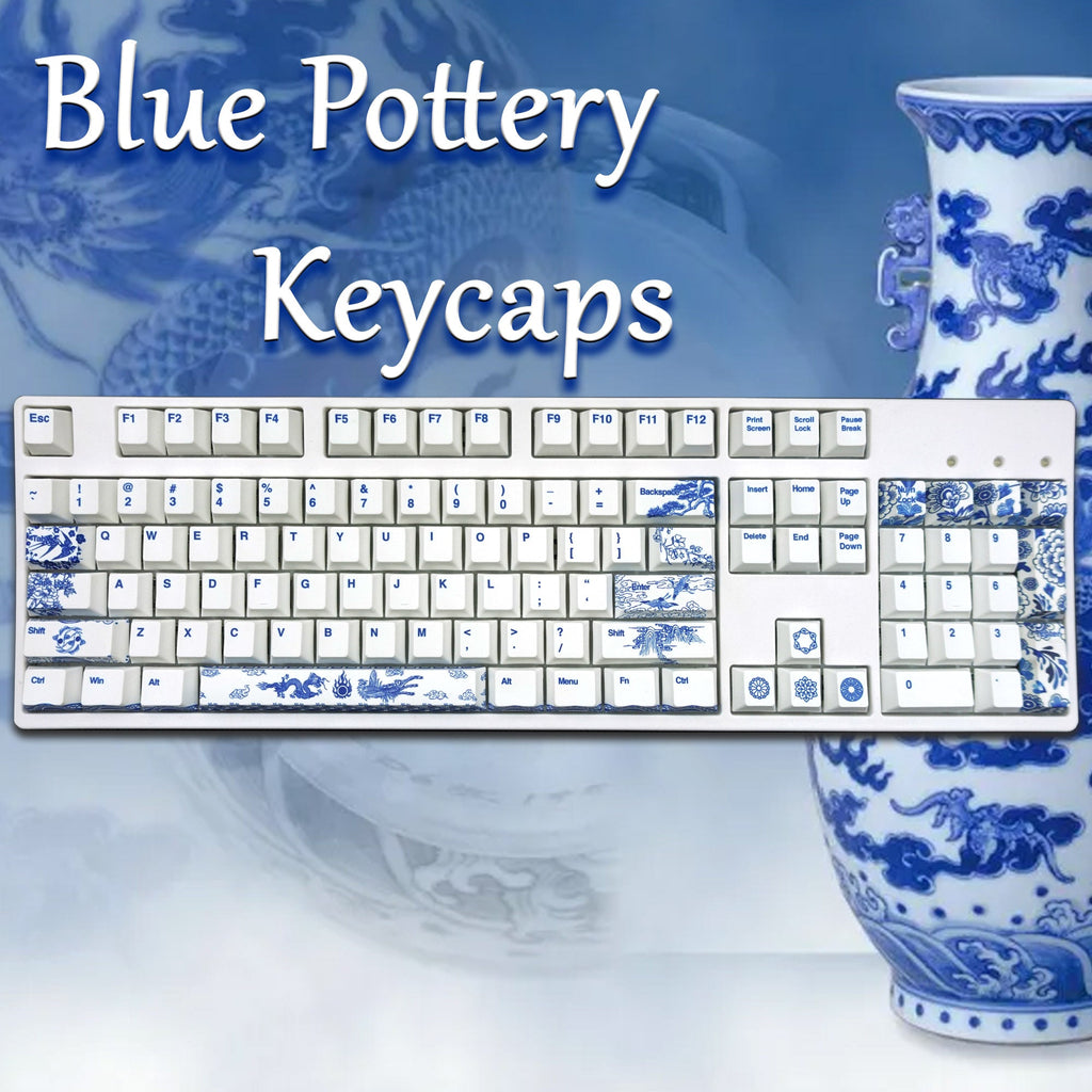 Blue Pottery Keycaps - Goblintechkeys