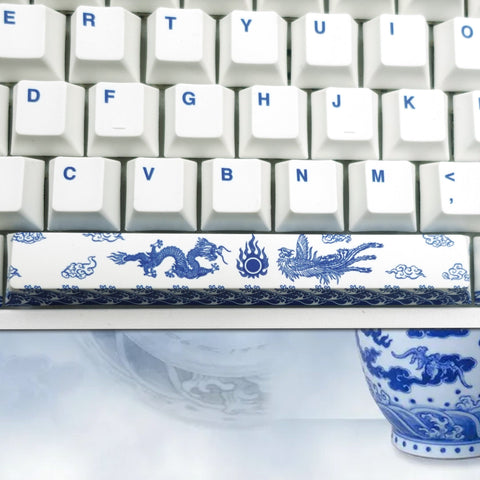 Chinese Keycaps Set Blue White Porcelain PBT - Keysium