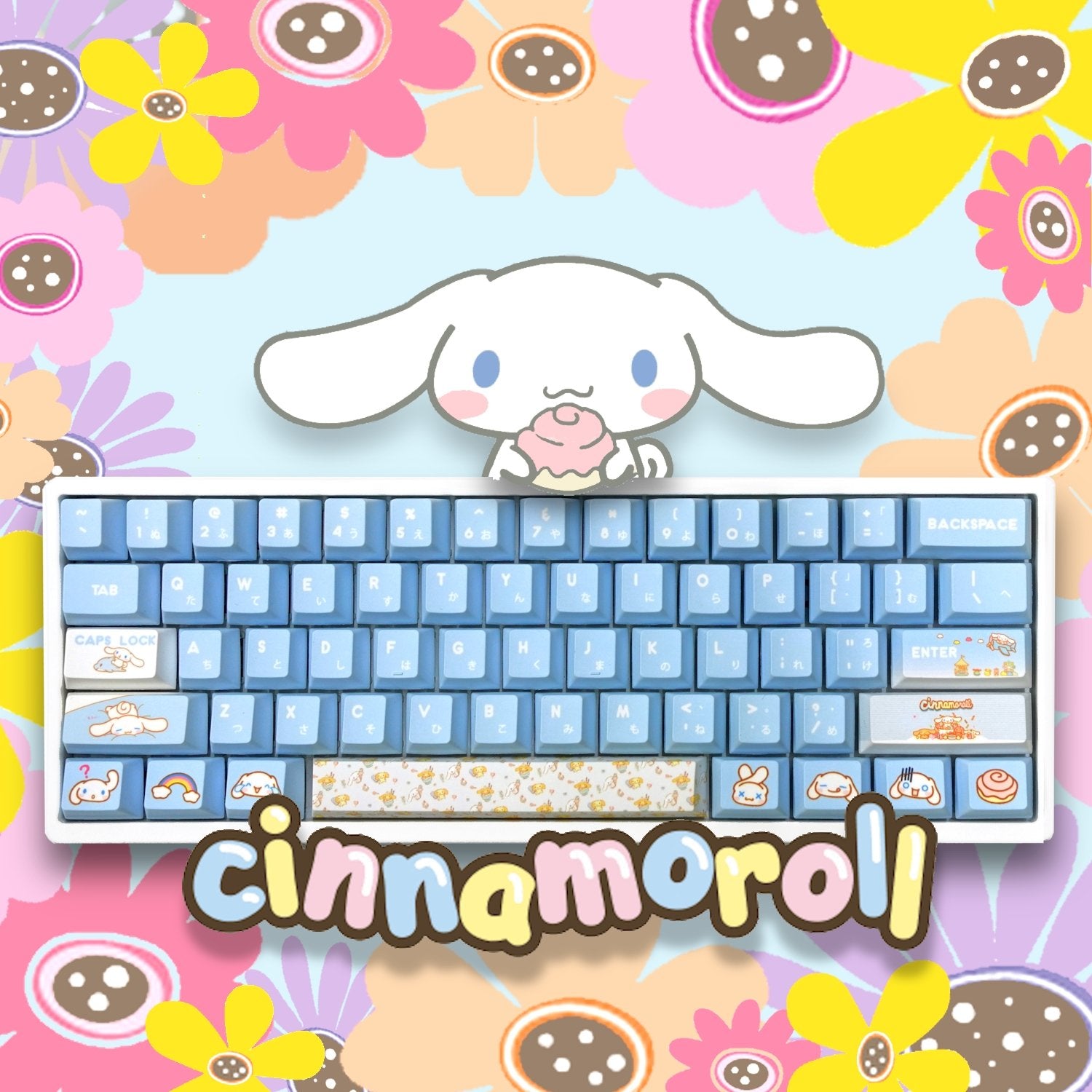 Cinnamoroll Keycaps | Cute Anime Keycap Sets Keyboard - Goblintechkeys