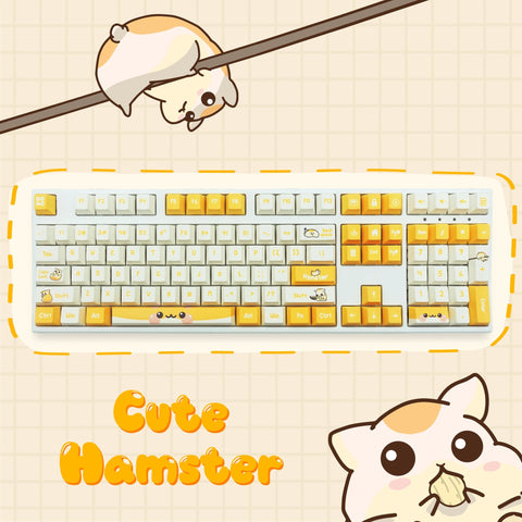 Cute Hamster Keycaps Set - Goblintechkeys