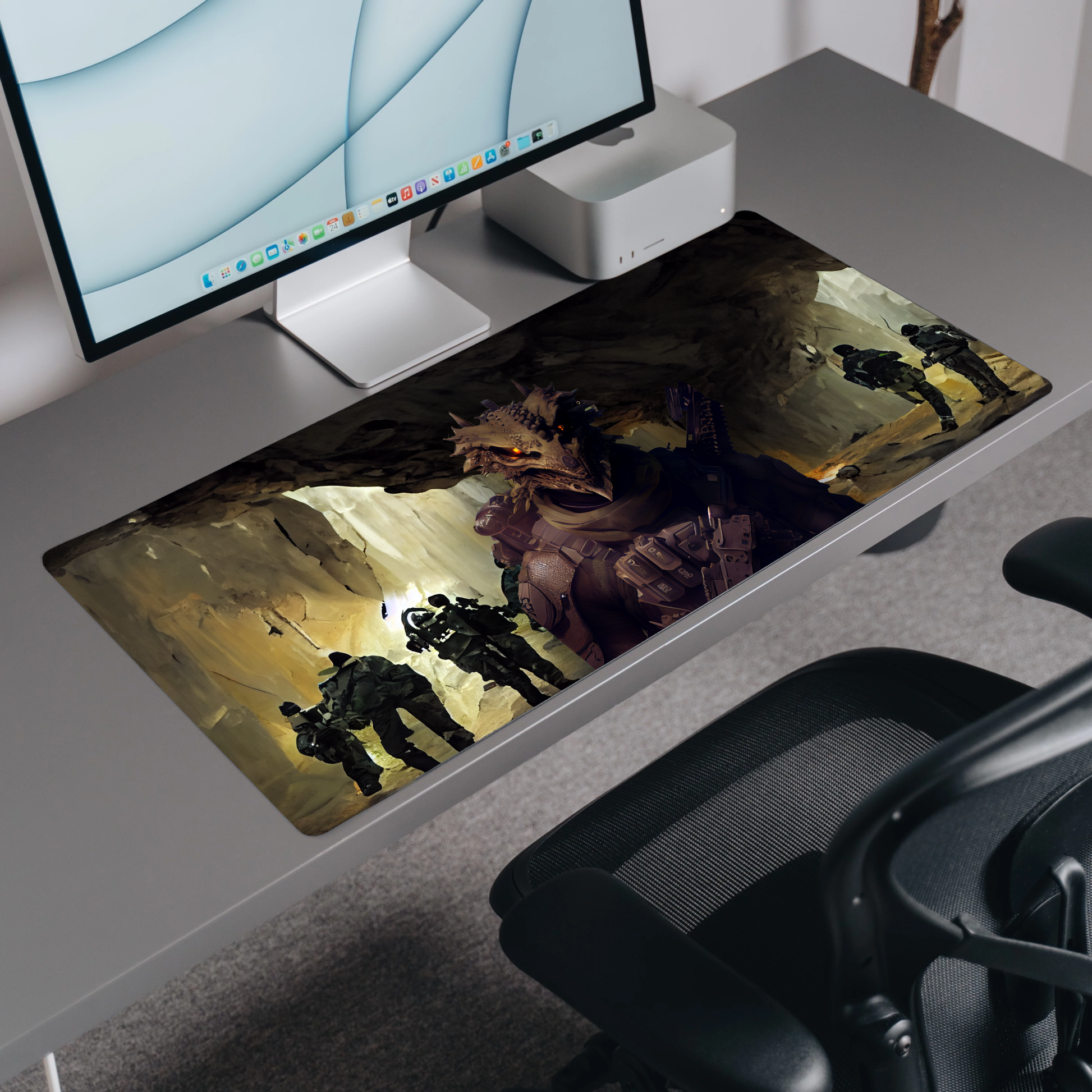 Dragon Soldier Desk Mat | Mouse Pad | Gaming & Office Desk Mat - Goblintechkeys