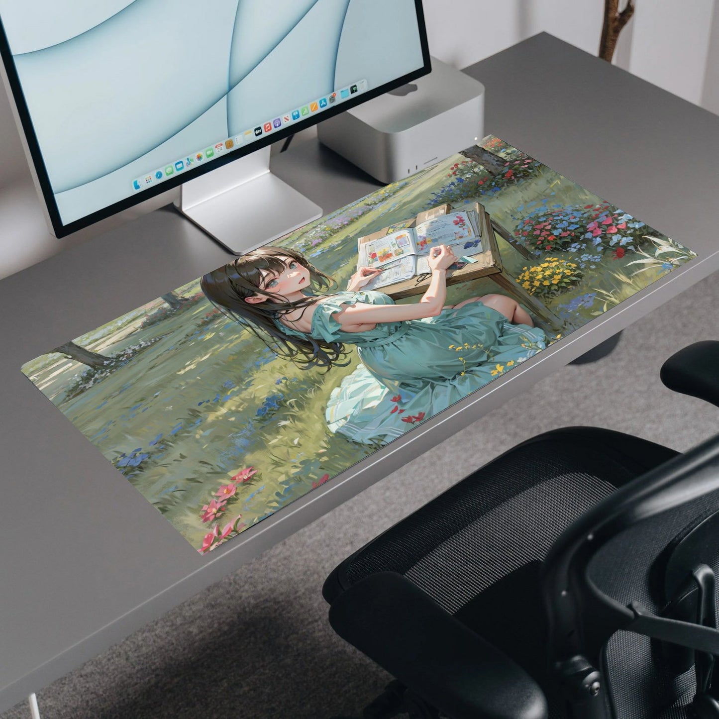 Floral Serenity | Custom Artisan Mousepad | Gaming & Office Desk Mat - Goblintechkeys