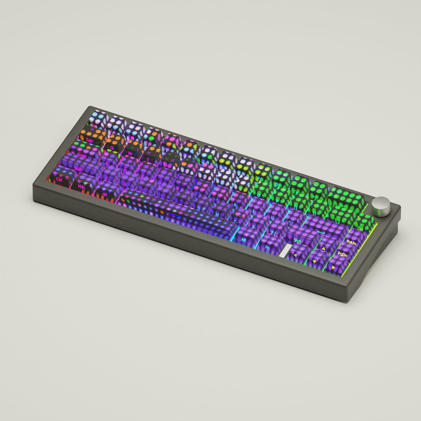 Glitch Art Cyberpunk GMK67 Keyboard(65% Mechanical Keyboard with knob) - Goblintechkeys