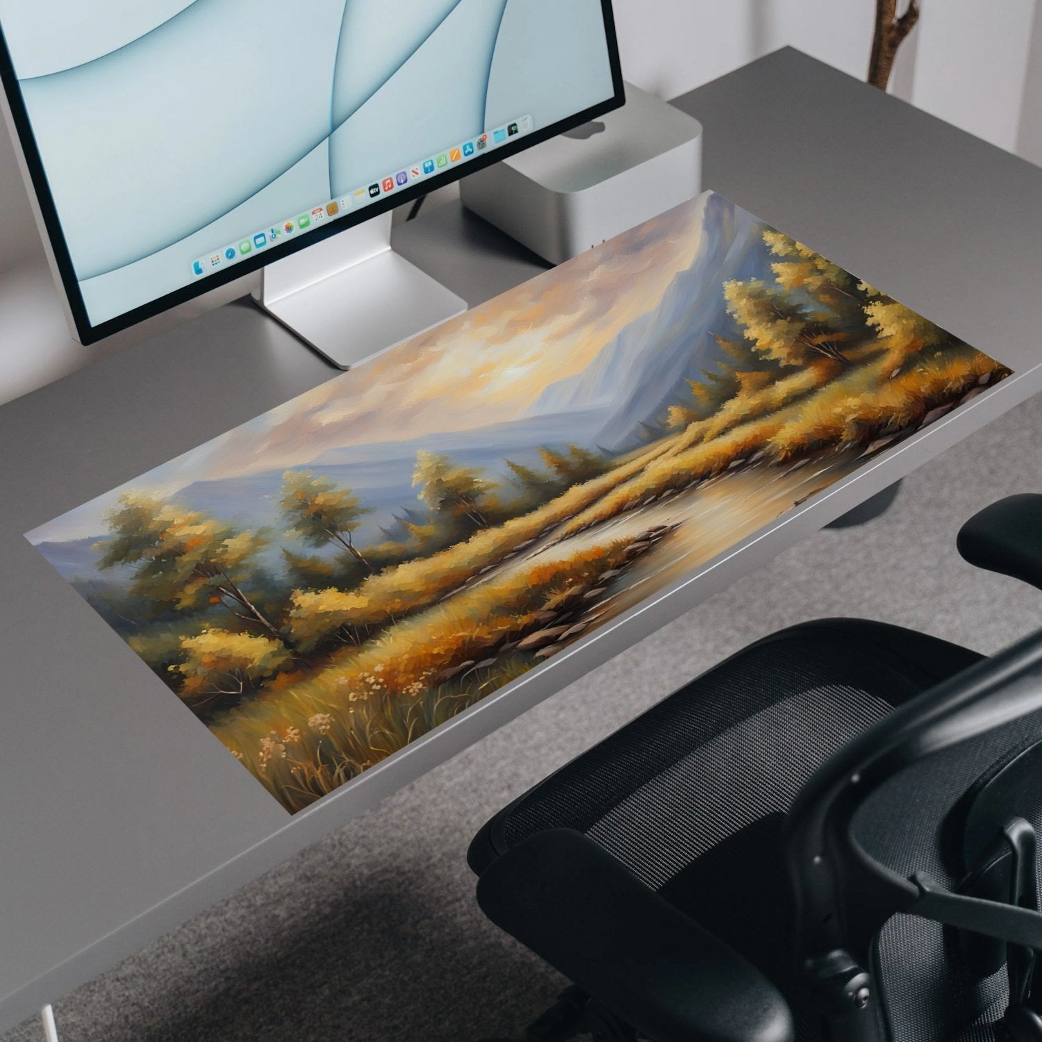 Golden Canopy Peaks | Custom Artisan Mousepad | Gaming & Office Desk Mat - Goblintechkeys