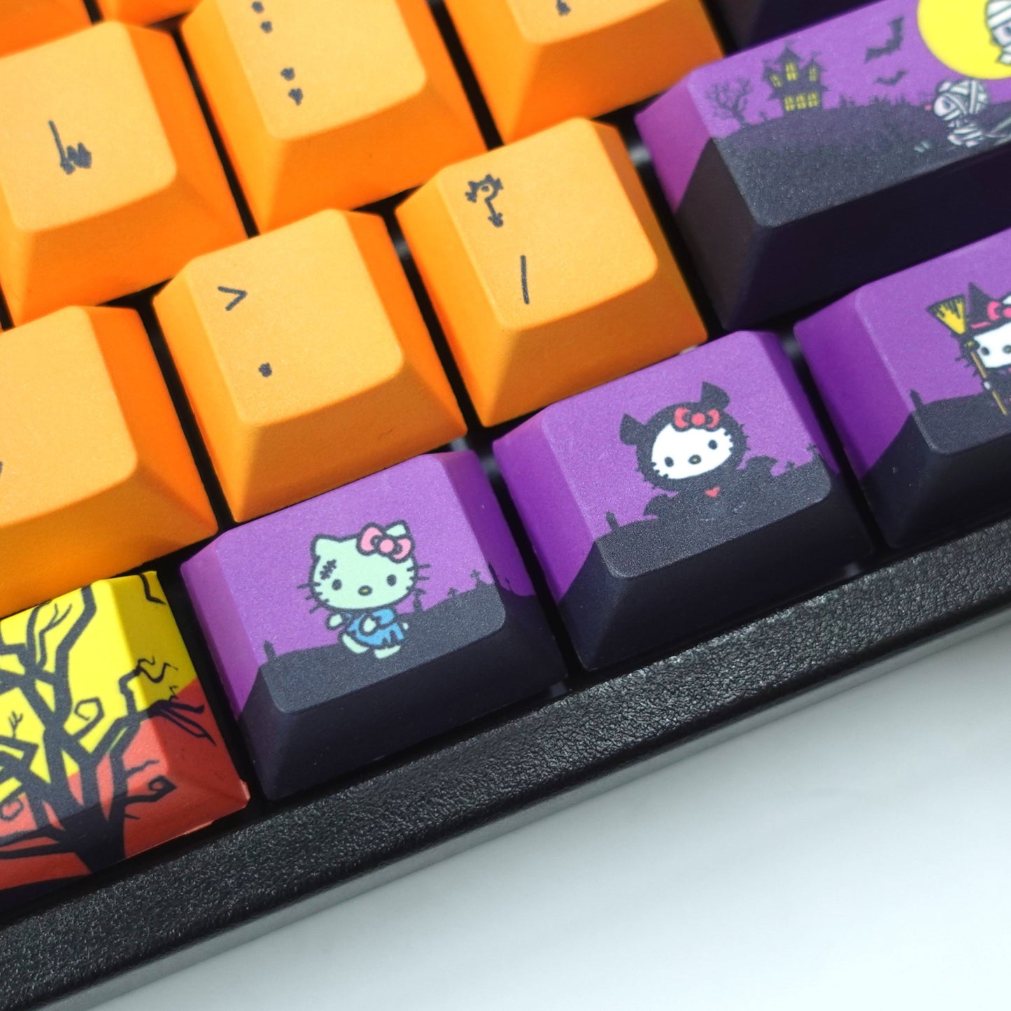 Hello Kitty Halloween Themed Keycaps | Cute Keycaps - Goblintechkeys