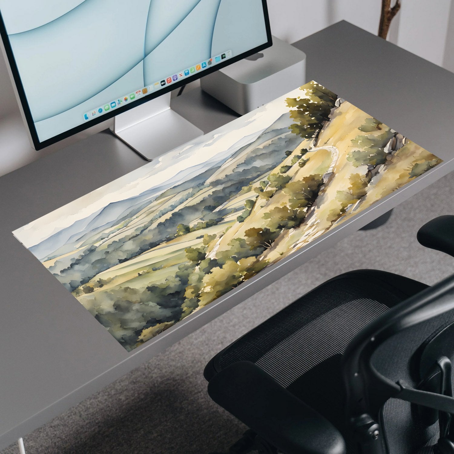 Hillside Tapestry | Custom Artisan Mousepad | Gaming & Office Desk Mat - Goblintechkeys