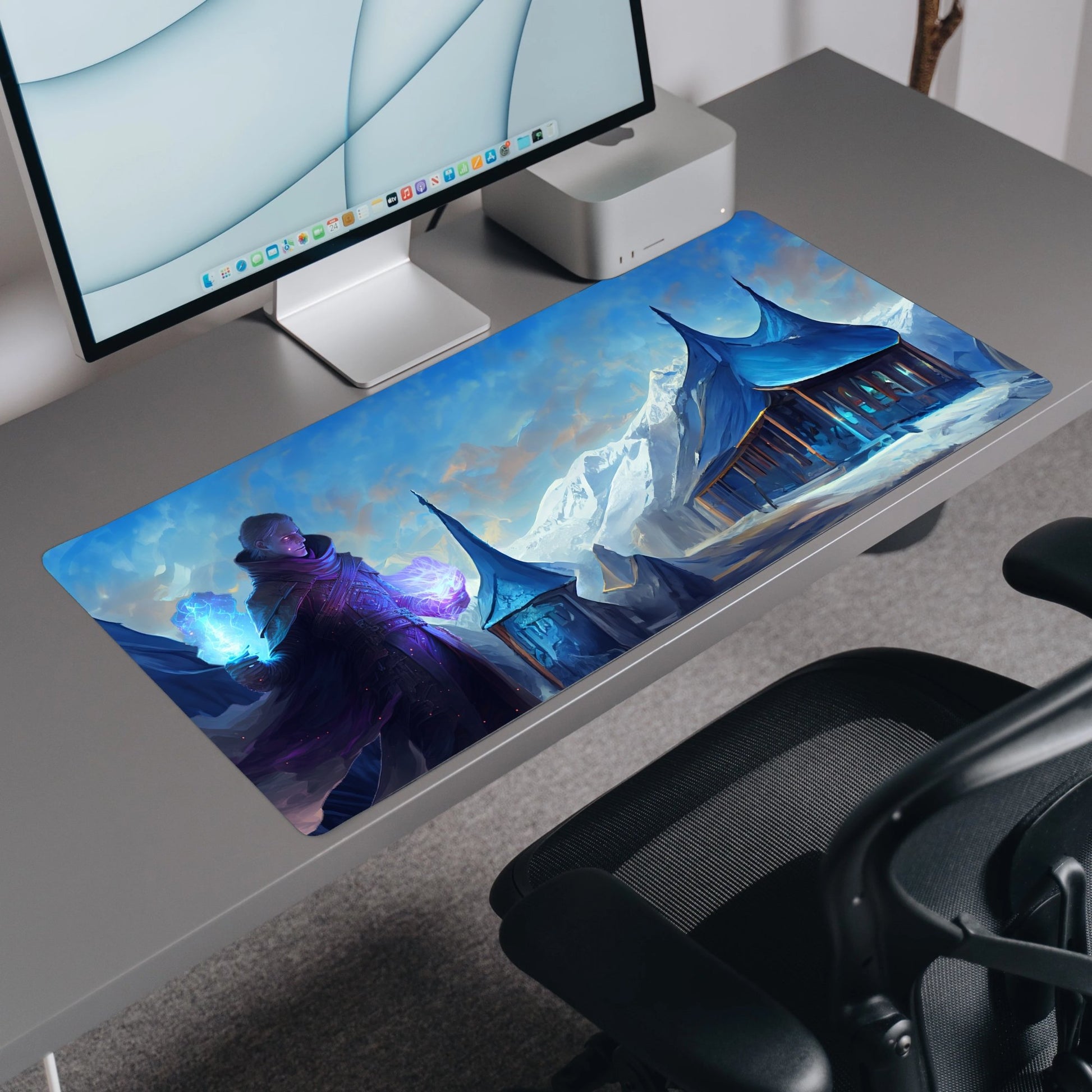 Ice Wizard Desk Mat | Mouse Pad | Gaming & Office Desk Mat - Goblintechkeys
