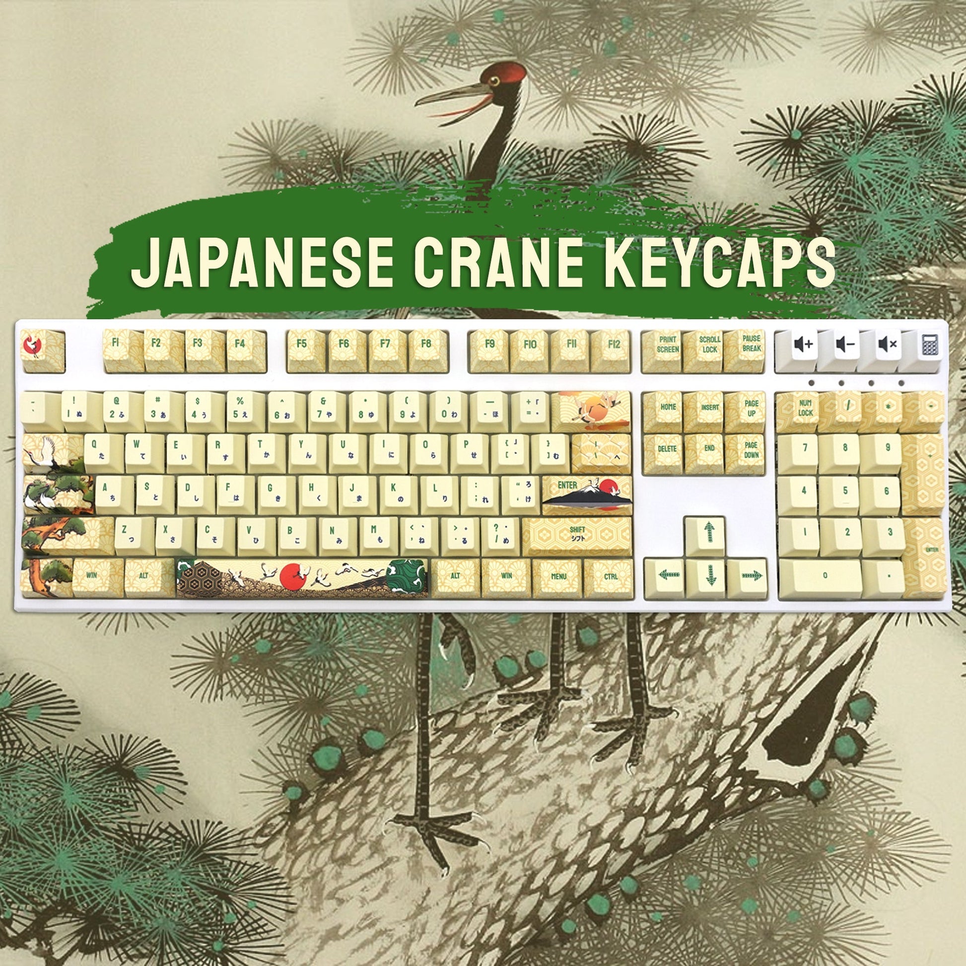 Japanese Crane Keycaps - Goblintechkeys