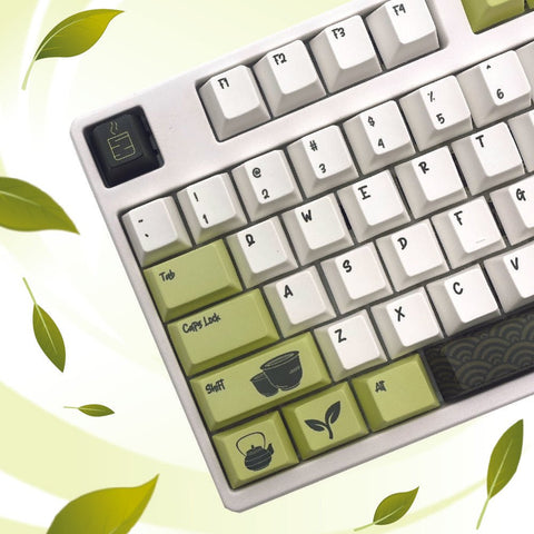 Matcha Green Tea Keycaps - Goblintechkeys