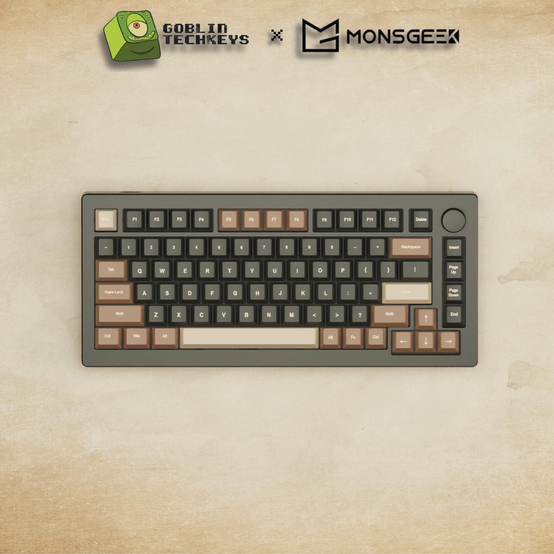 Monsgeek M1W - 75% 3D rendering [Coffee] Mechanical Keyboard - Goblintechkeys