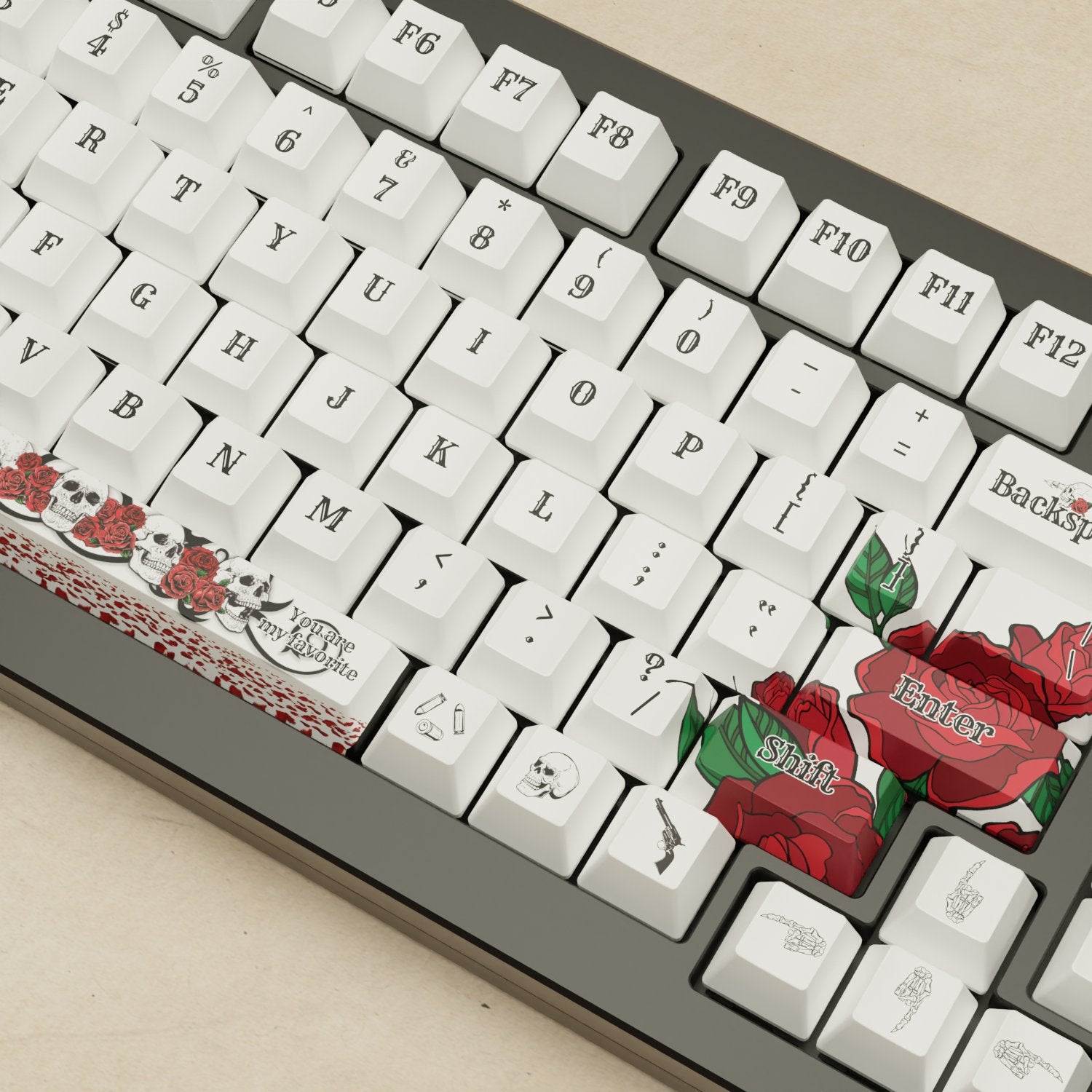 Monsgeek M1W - 75% Blender 3D ( Skull & Roses ) Mechanical Keyboard - Goblintechkeys