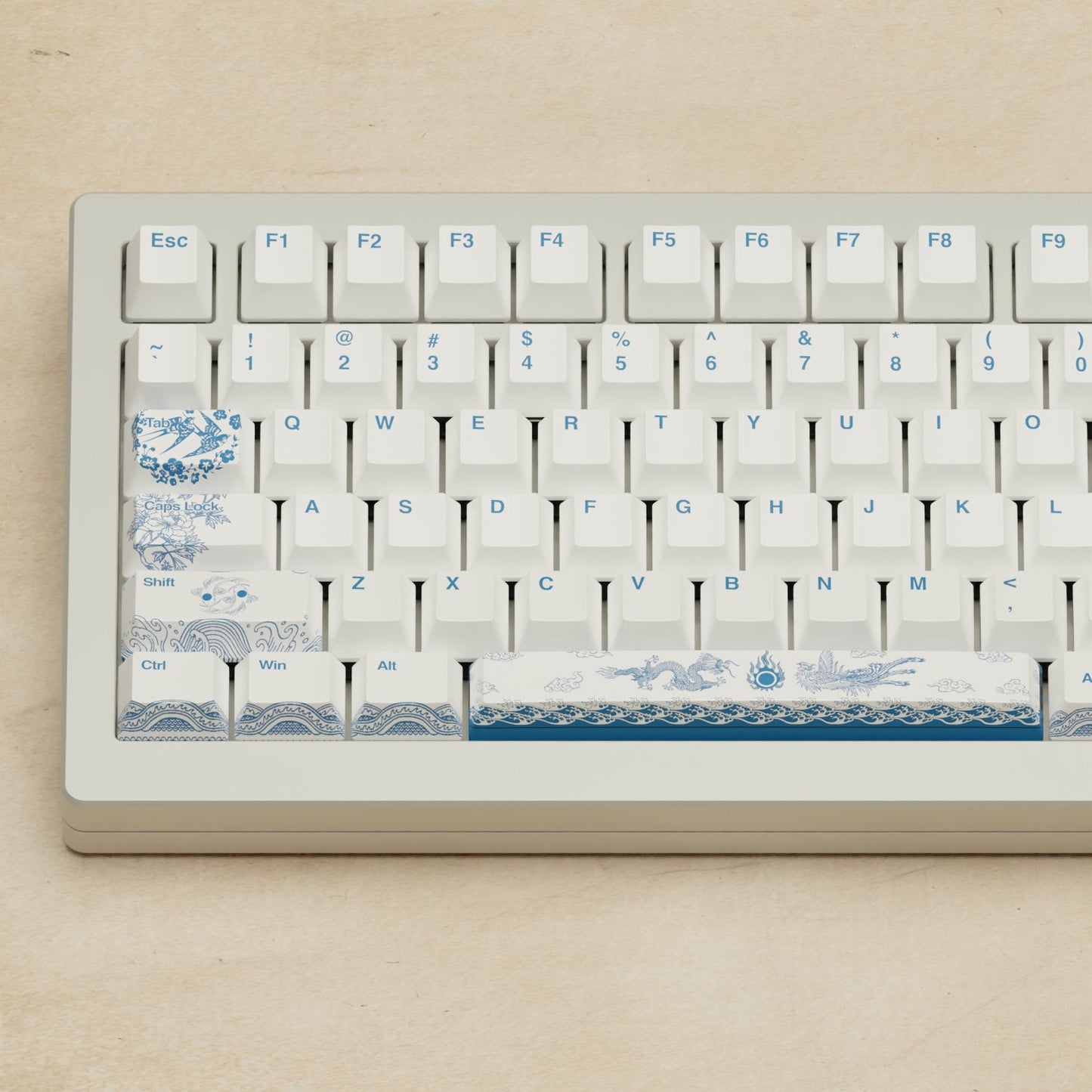 Monsgeek M1W - 75% Blue Pottery Mechanical Keyboard - Goblintechkeys