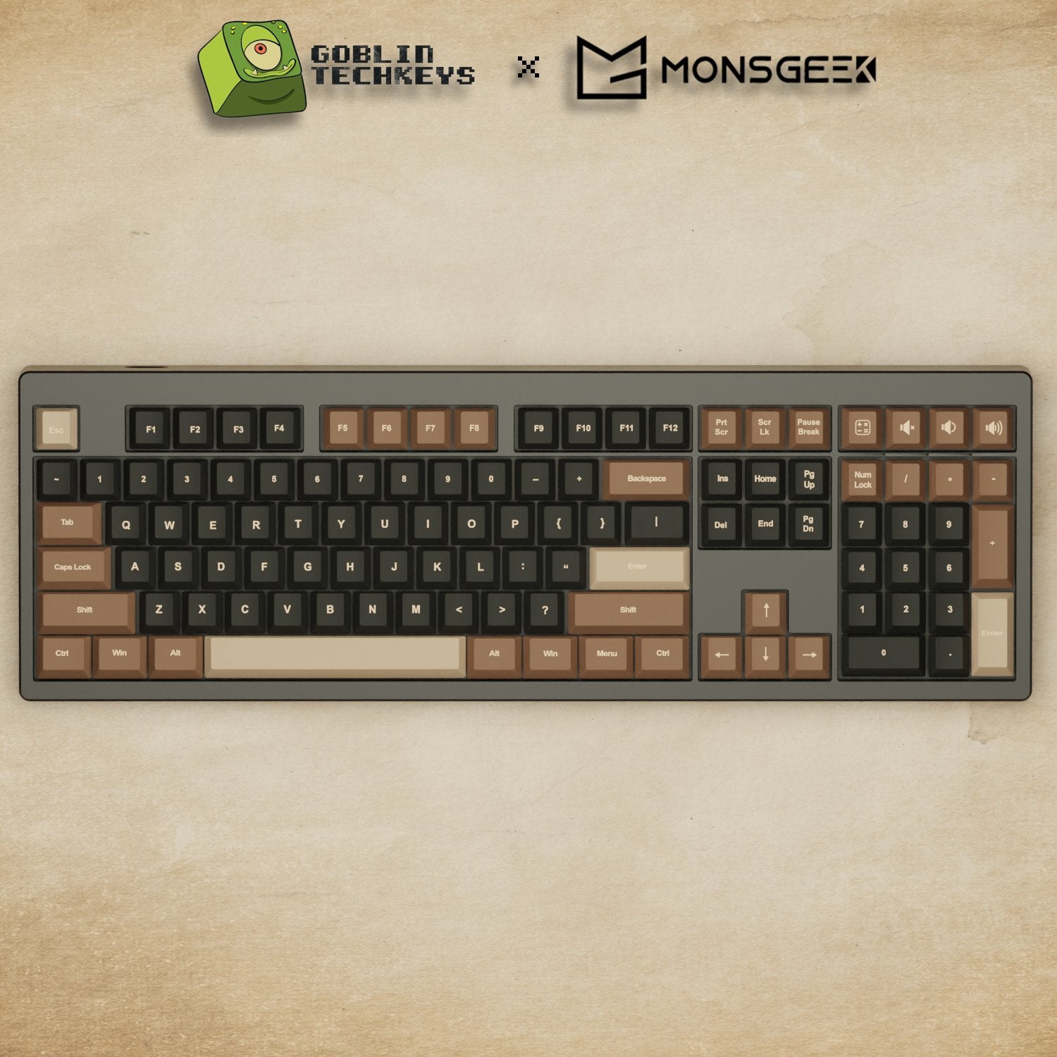 Monsgeek M5 - 100% Coffee Mechanical Keyboard - Goblintechkeys