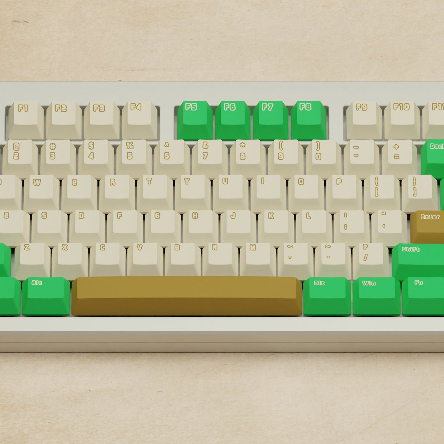 Monsgeek M5 - 100% Creamy Green Mechanical Keyboard - Goblintechkeys