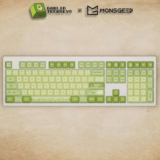 Monsgeek M5 - 100% Matcha Boba Mechanical Keyboard - Goblintechkeys