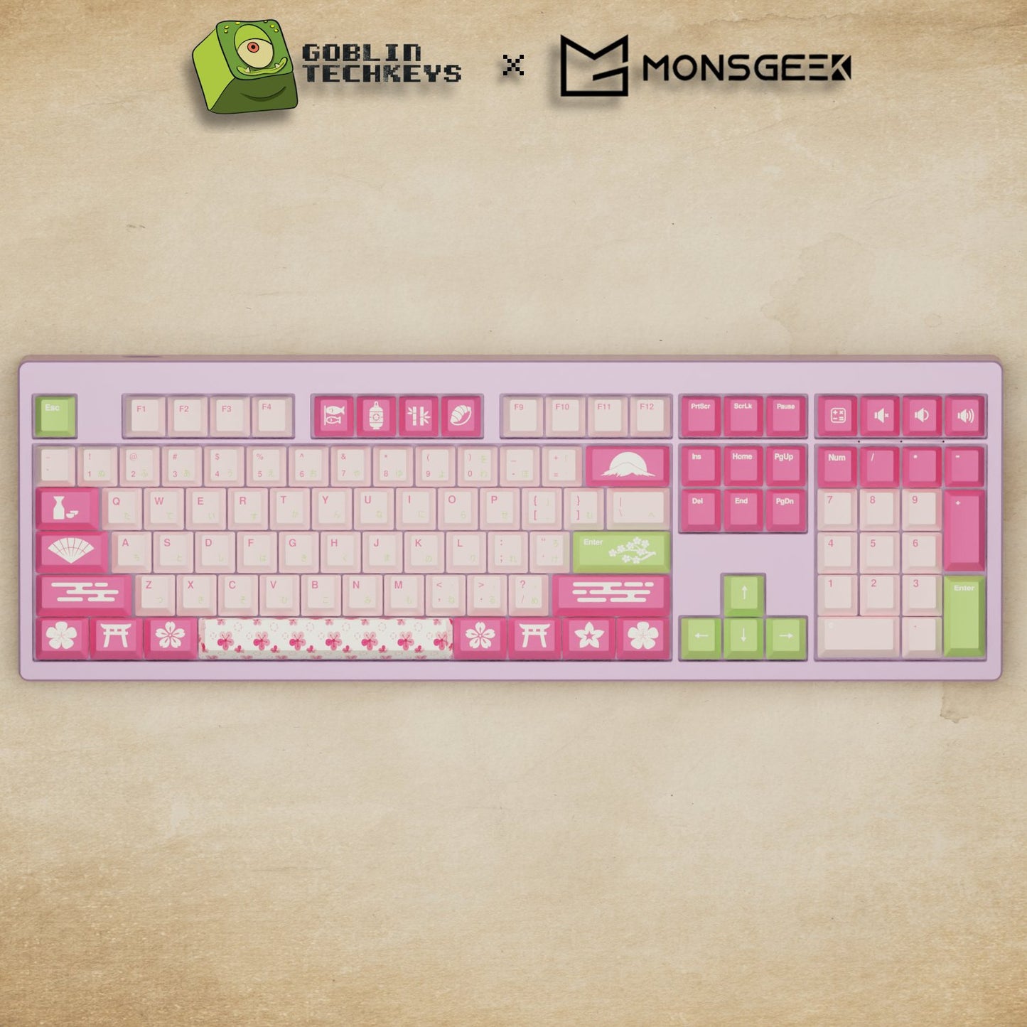 Monsgeek M5 - 100% Sakura Mechanical Keyboard - Goblintechkeys