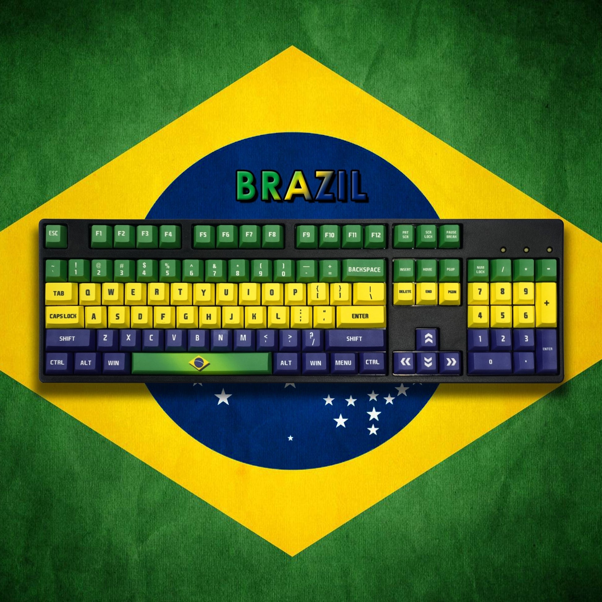 Nation Keycaps | Brazil Keycaps Set - Goblintechkeys
