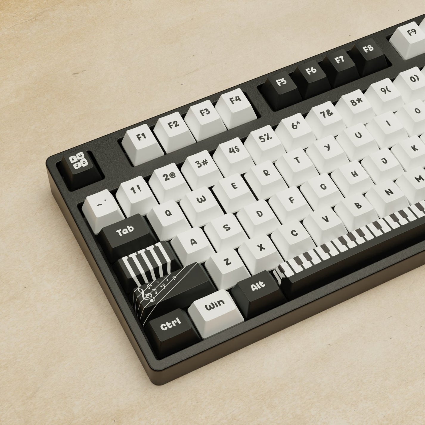 Piano Keycaps | Black & White Keycap Sets Keyboard – Goblintechkeys