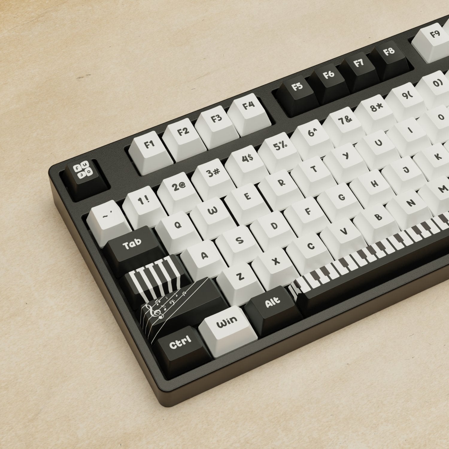 Piano Keycaps | Black & White Keycap Sets Keyboard