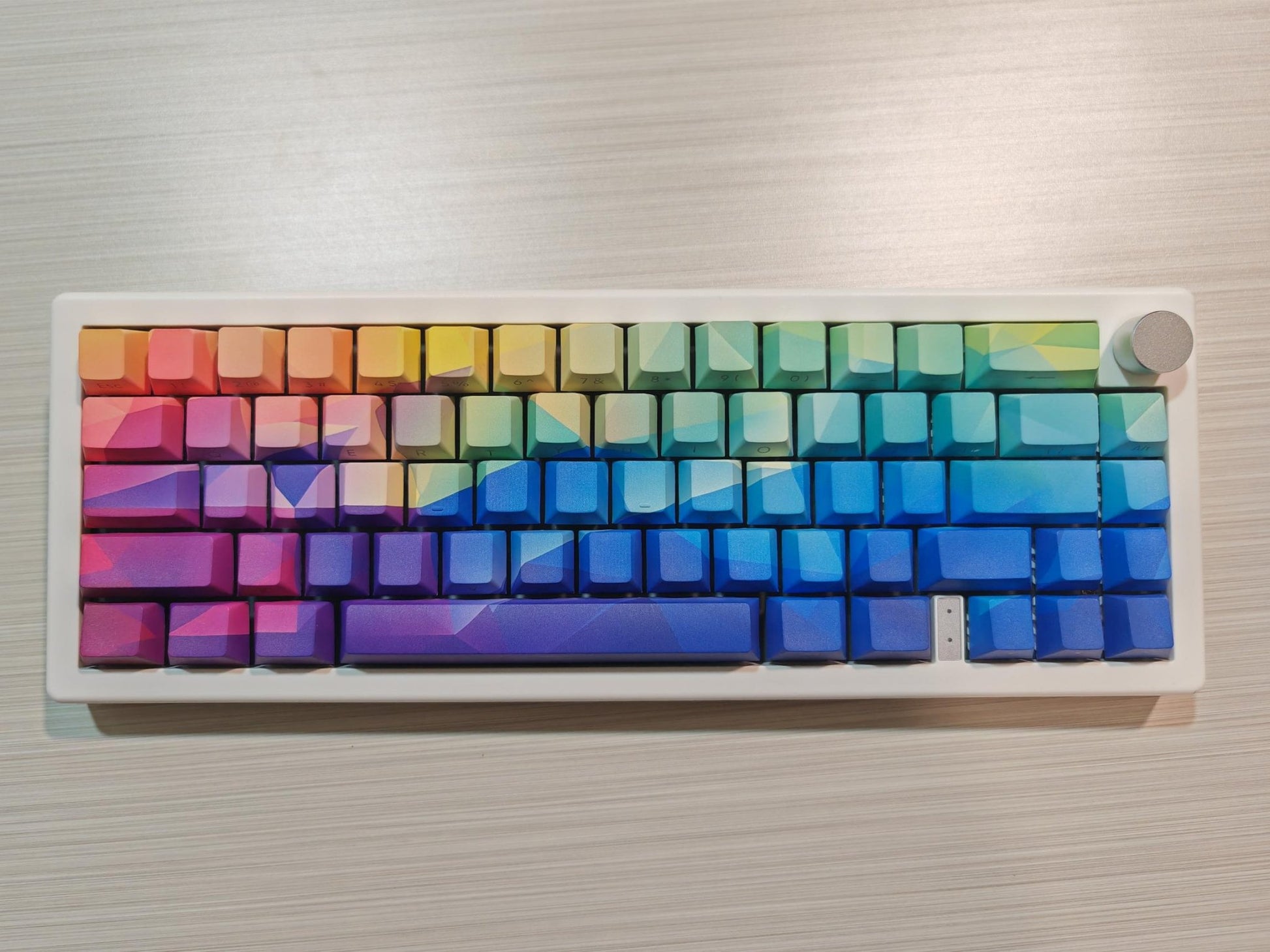Polygonal Rainbow Gradient GMK67 Keyboard(65% Mechanical Keyboard with knob) - Goblintechkeys