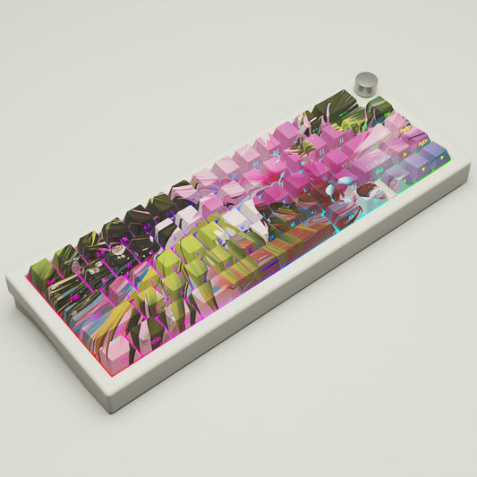 Purple Blossom GMK67 Keyboard | Designed by Jen28nart - Goblintechkeys