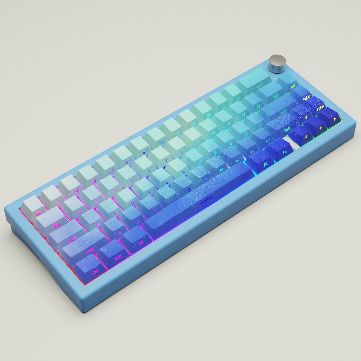 Sapphire Gradient GMK67 Keyboard(65% Mechanical Keyboard with knob) - Goblintechkeys