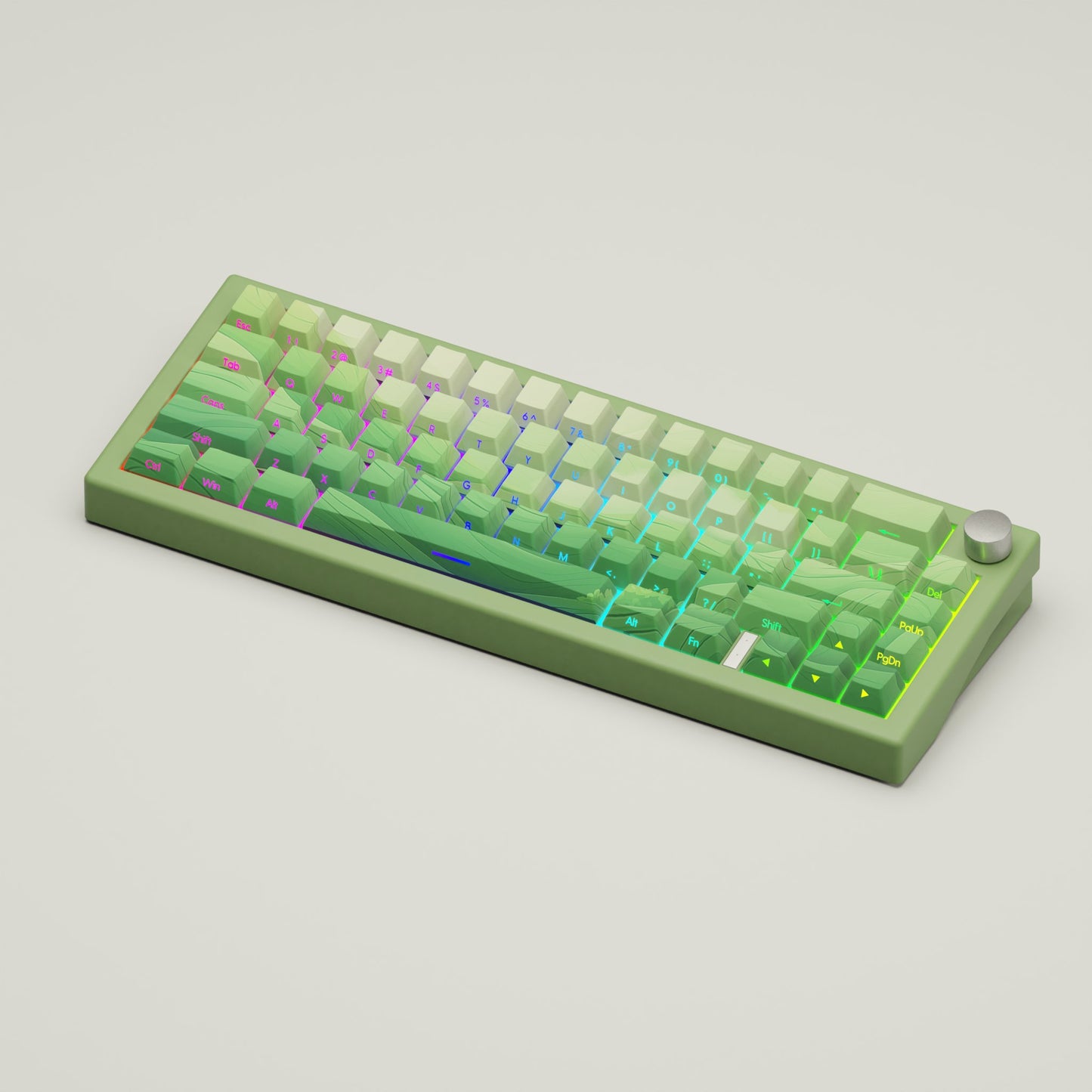 Topography Green Tea Matcha Gradient GMK67 Keyboard(Wireless 65% Mechanical Keyboard With Knob) - Goblintechkeys