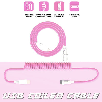 USB Coiled Cable | Double-Sleeved Mechanical Keyboard Wire | Detachable Metal Aviator - Goblintechkeys