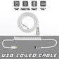 USB Coiled Cable | Double-Sleeved Mechanical Keyboard Wire | Detachable Metal Aviator - Goblintechkeys