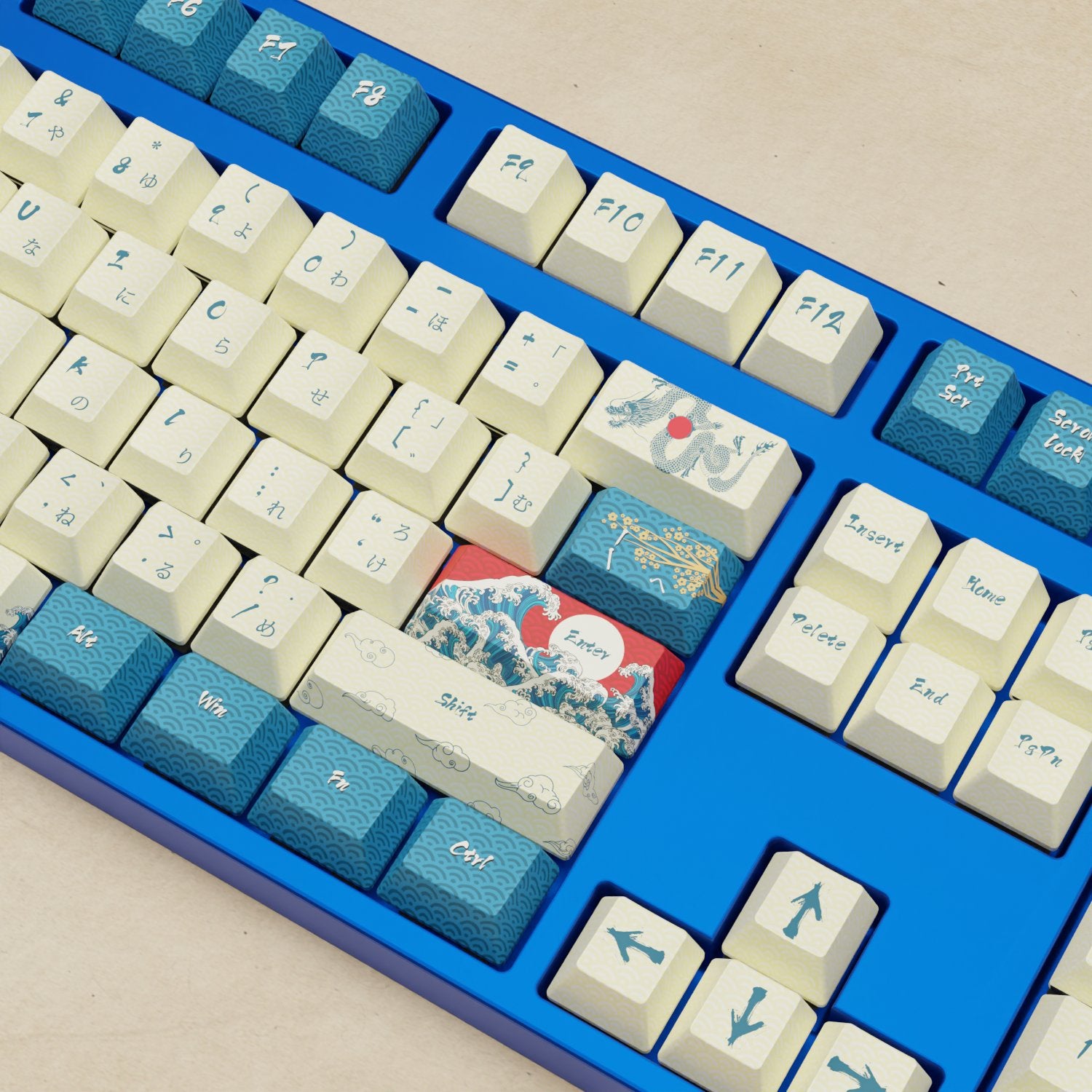 Japanese Wave Keycaps | Blue Keycaps – Goblintechkeys