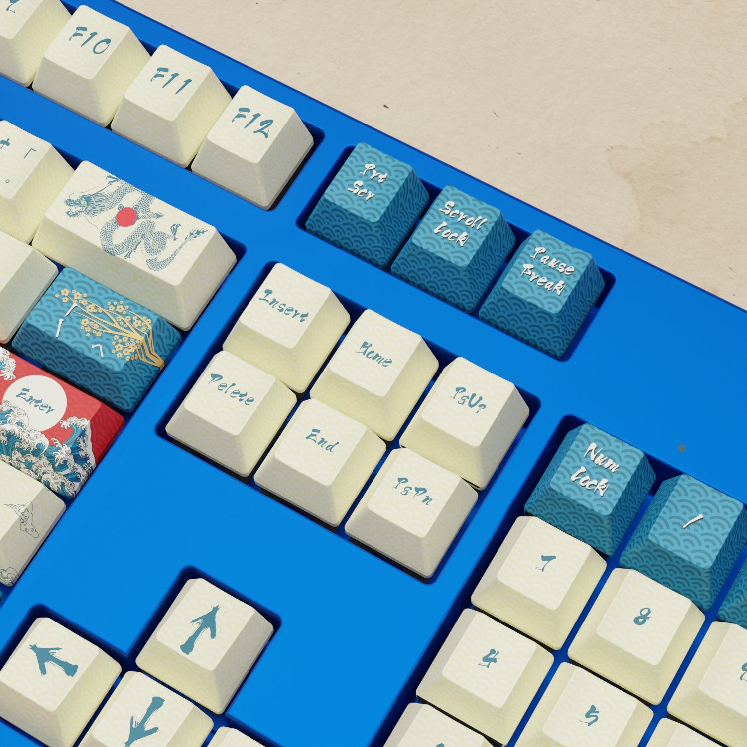 Japanese Wave Keycaps | Blue Keycaps – Goblintechkeys