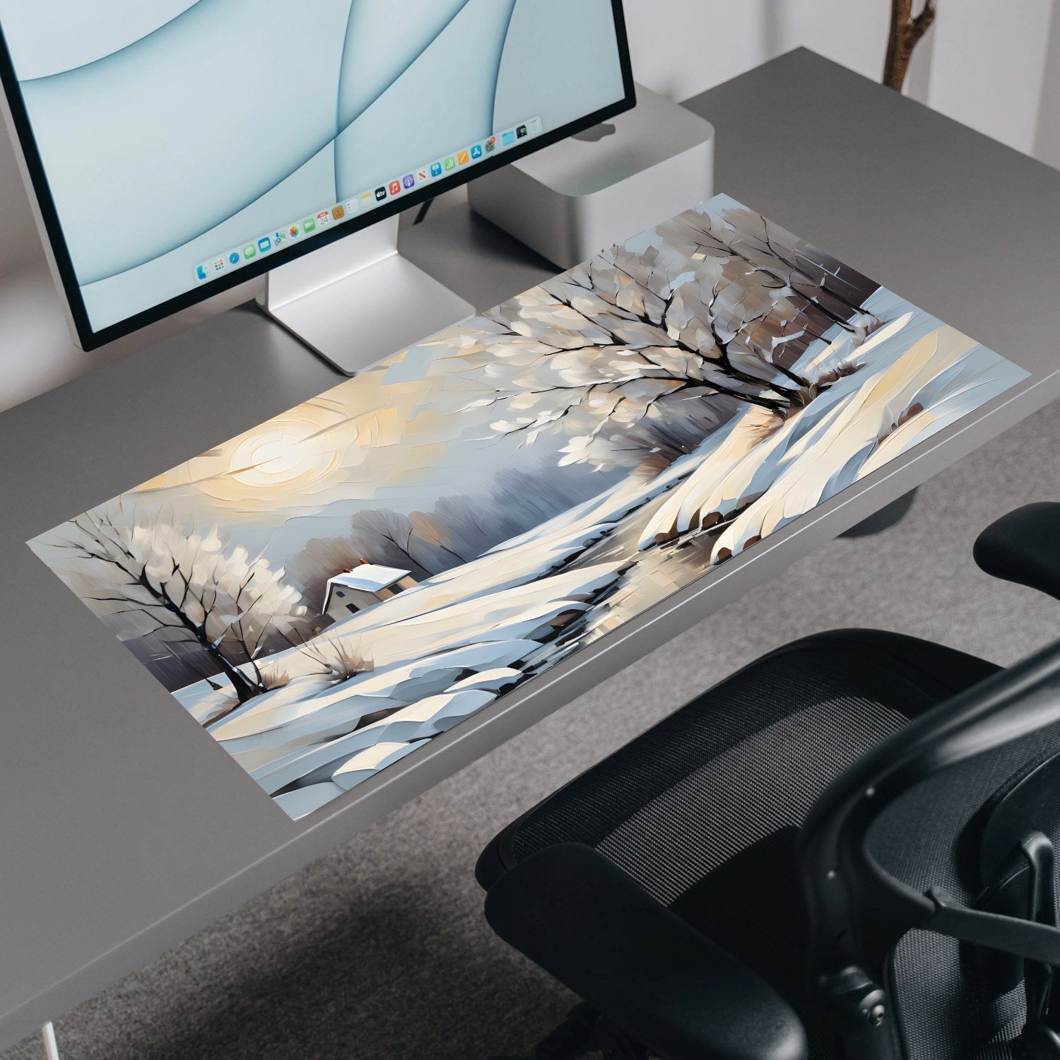 Winter Blooms | Custom Artisan Mousepad | Gaming & Office Desk Mat - Goblintechkeys