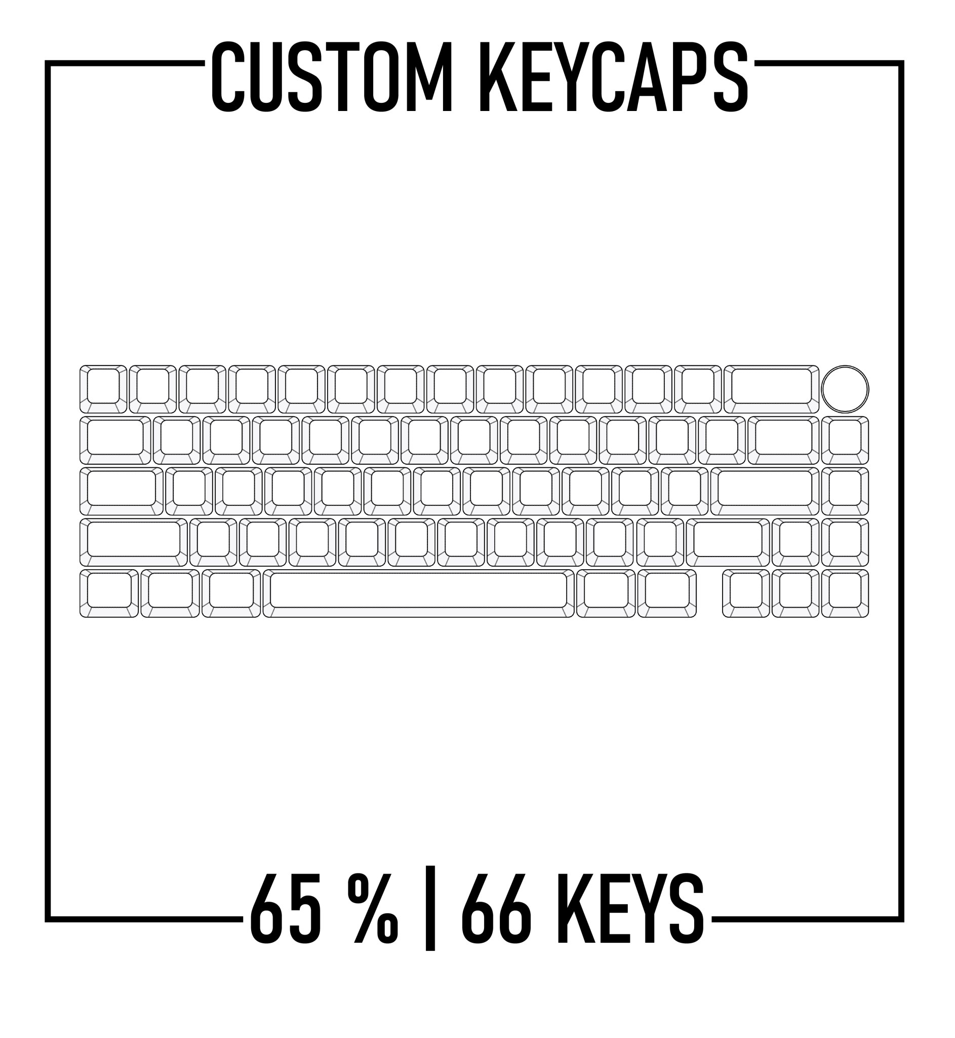 Zoom65 Custom Keycaps Set | PBT Keycaps ( ANSI | 66 Keys ) - Goblintechkeys